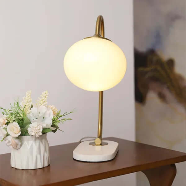 Elegant Bordlampe i Glas og Metal - 28cm