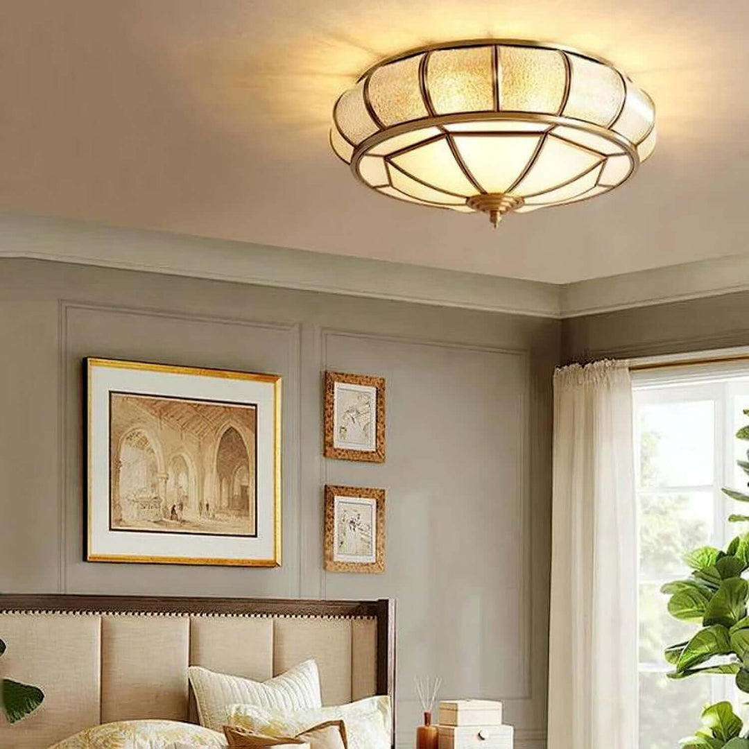 Loftslampe i Tekstureret Glas