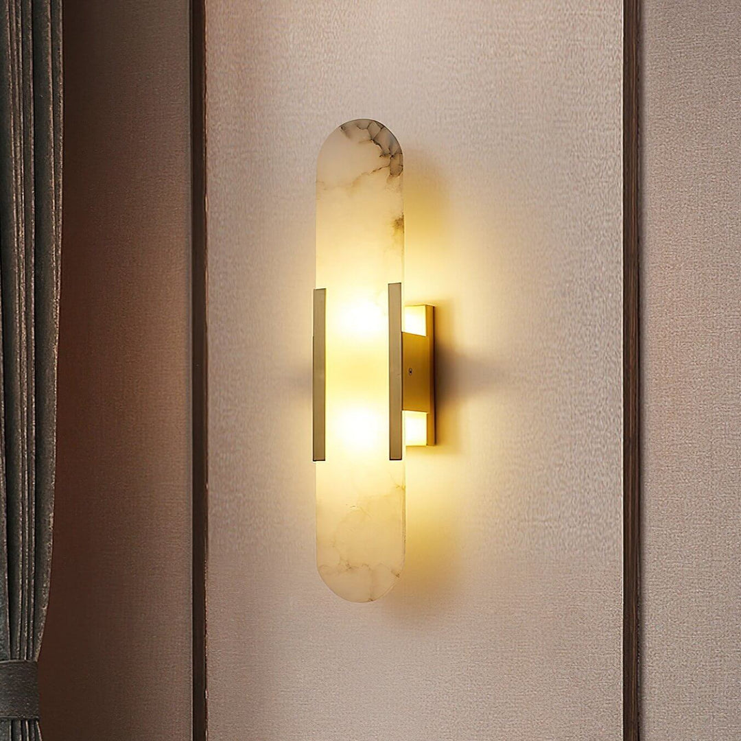 Alabast Væglampe, Aflang Design
