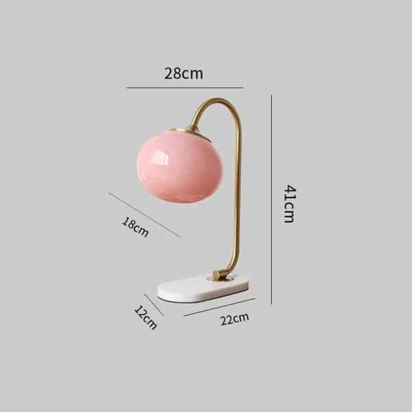 Elegant Bordlampe i Glas og Metal - 28cm