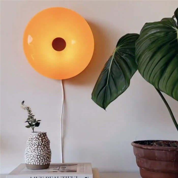 Donut Lampe - Glas & Metal Væglampe / Bordlampe