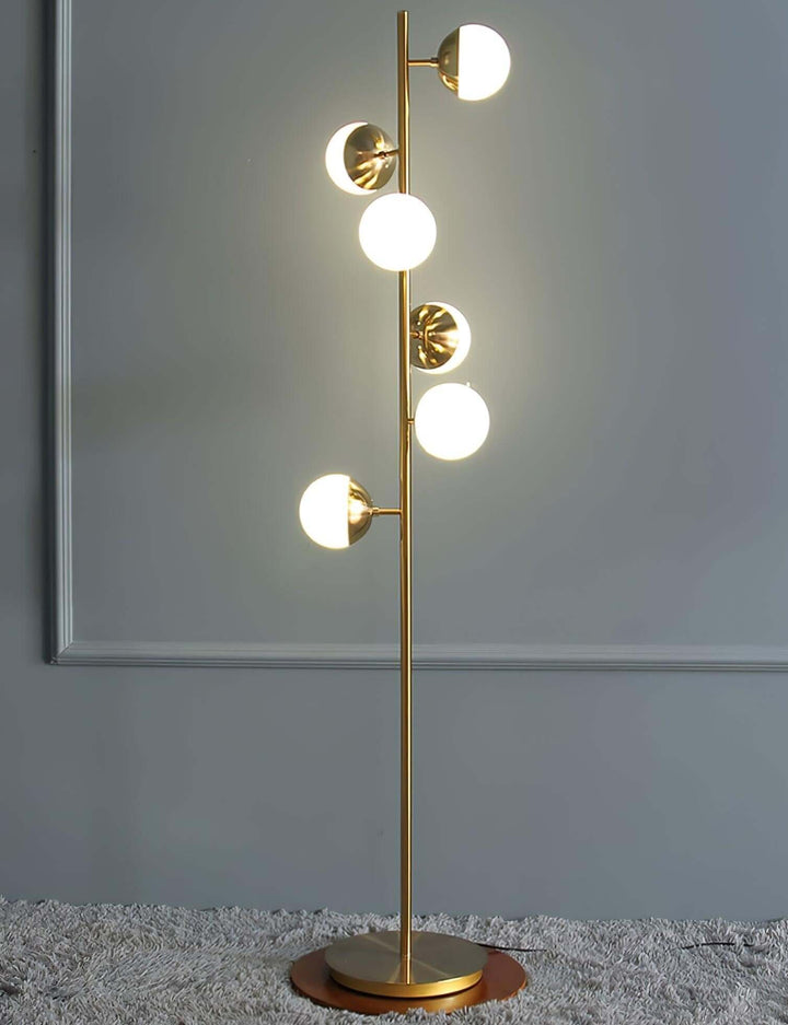 Moderne LED Trælampe med Glaskugler