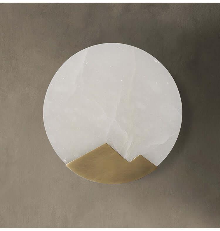 Elegant Marmor Væglampe med Messing Detaljer