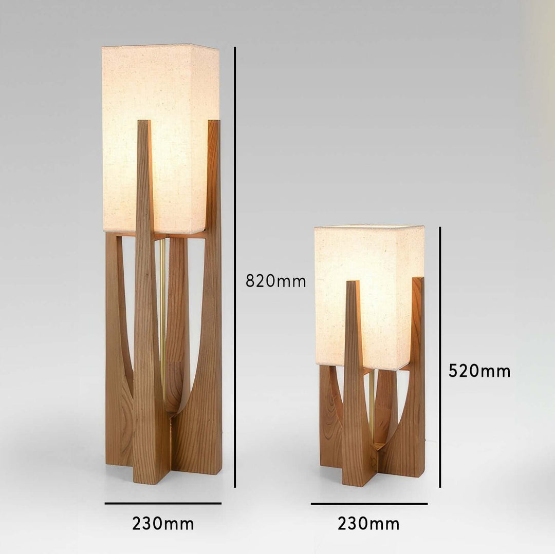 Elegant Gulvlampe i Valnøddetræ med Justerbar Belysning