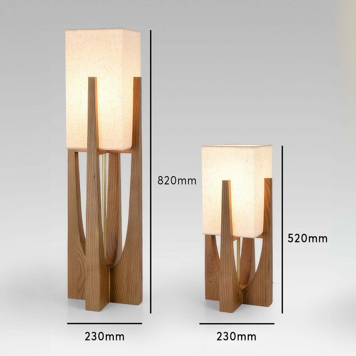 Elegant Gulvlampe i Valnøddetræ med Justerbar Belysning