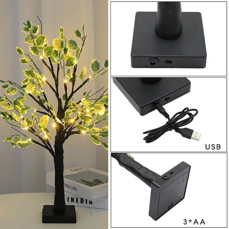 Lysende Juletræ 50cm med LED - Batteridrevet