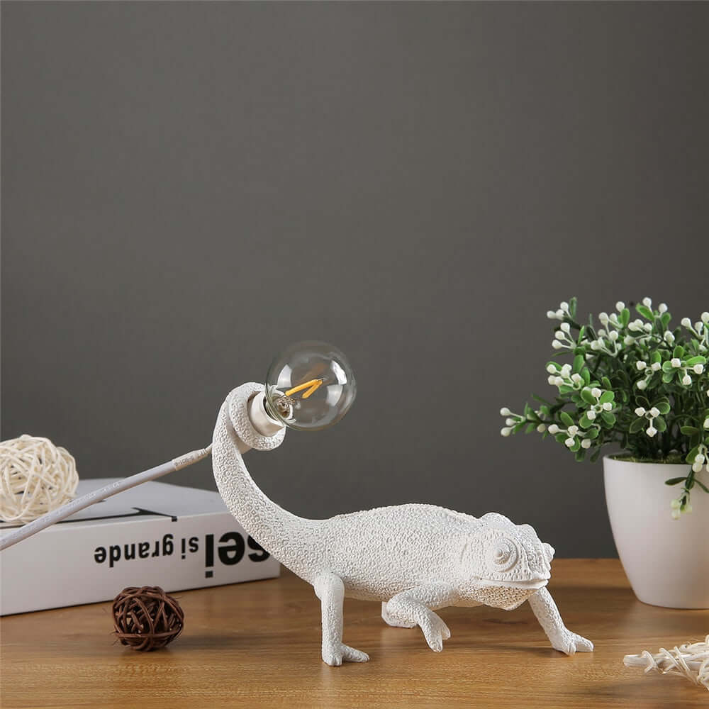 Dekorativ Bordlampe med Firben