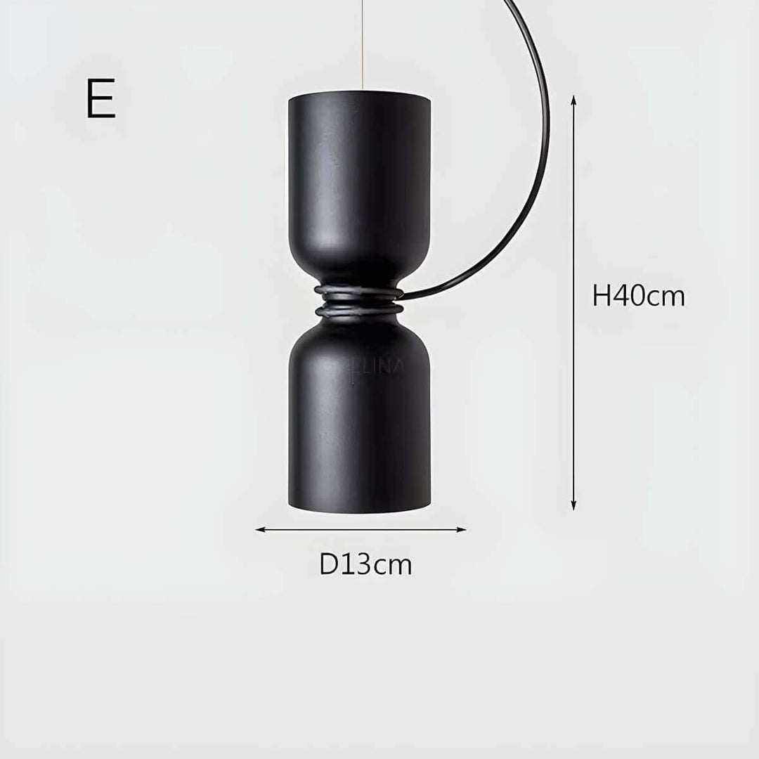 Geometrisk Pendellampe i Sort, Hvid & Grå