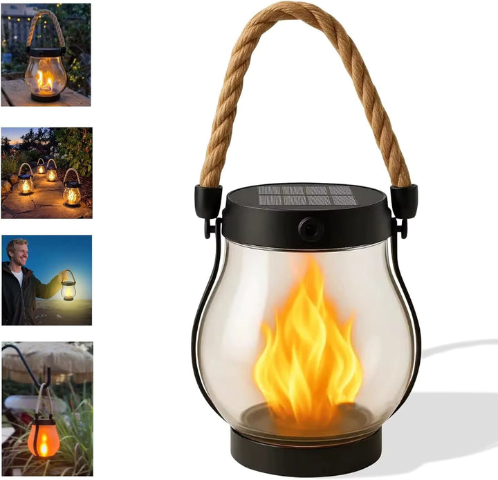 Dekorativ Solcelle Flamme Lampe til Hyggelig Udendørs Belysning