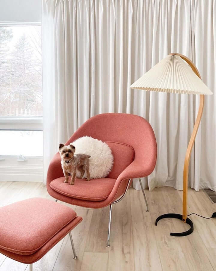 Designer Gulvlampe i Træ & Metal