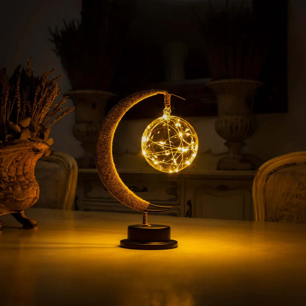 Magisk Månelampe 27cm - LED Glaslampe