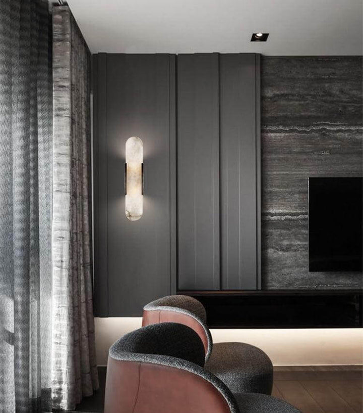Alabast Væglampe, Aflang Design