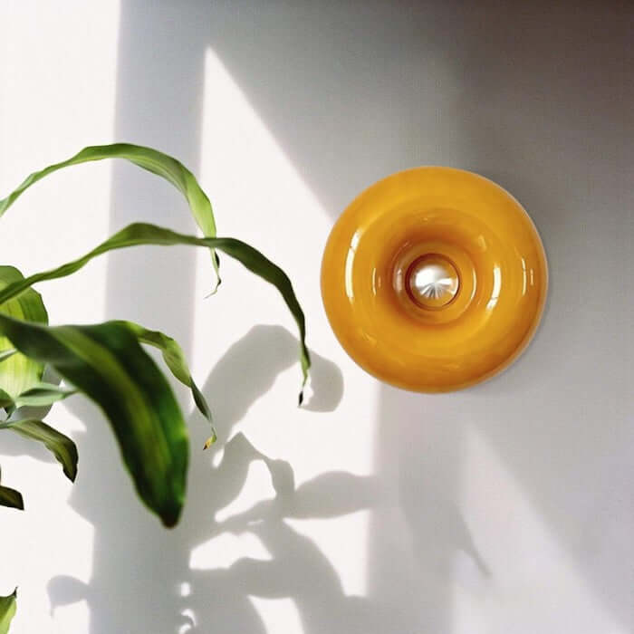 Donut Lampe - Glas & Metal Væglampe / Bordlampe