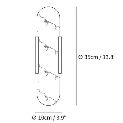 Alabast Væglampe, Aflang Design