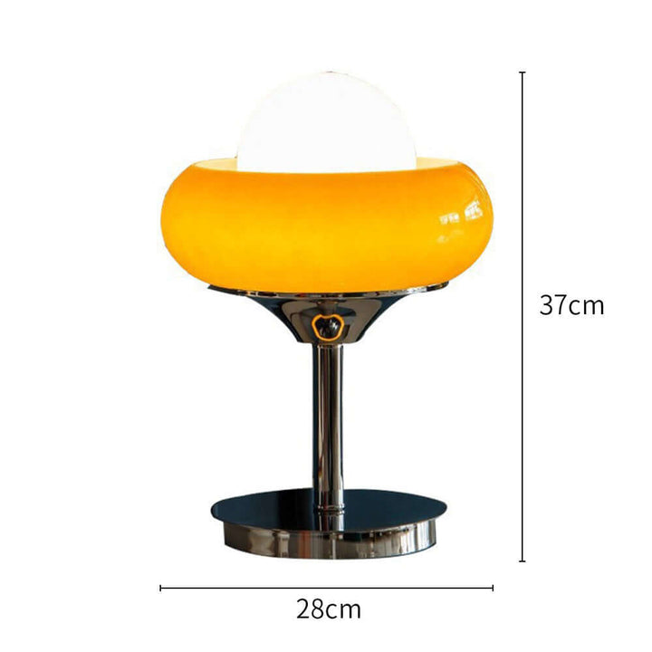 Vintage Bauhaus Bordlampe i Gult Glas
