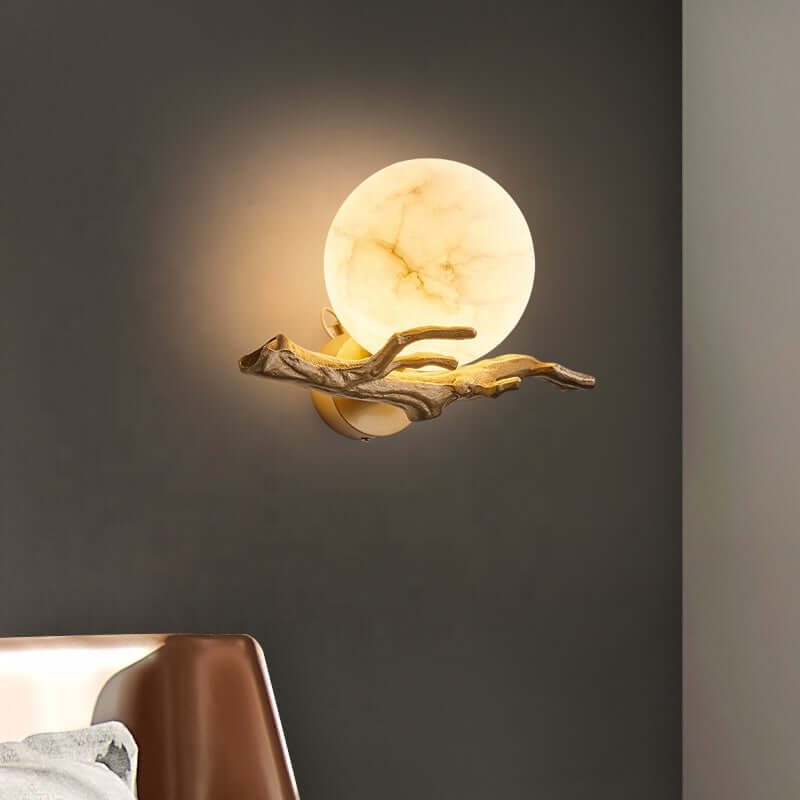Elegant Væglampe i Kobber og Marmor