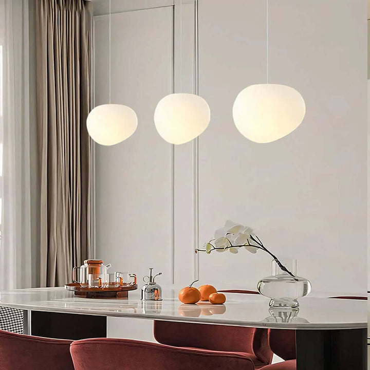 Hvid Pebble Pendel - Elegant Designlampe