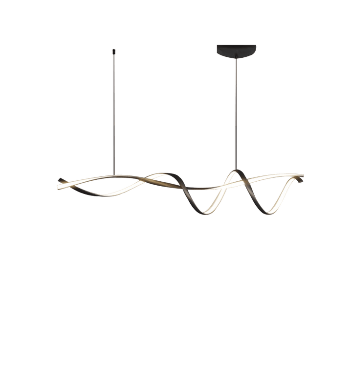 Moderne LED Lysekrone i Sort - 116cm