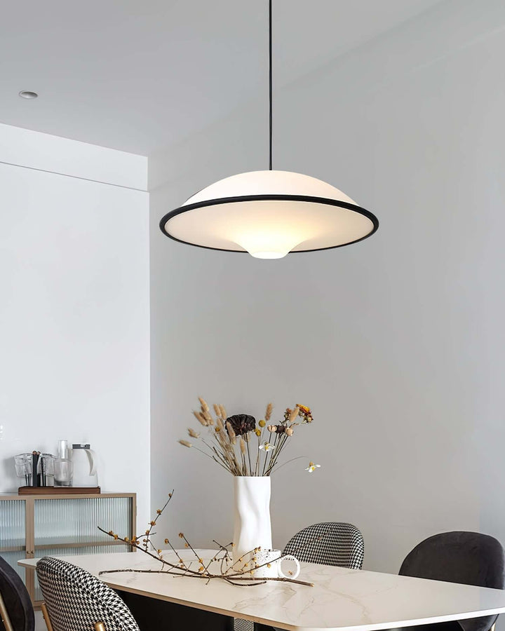 Moderne UFO Pendellampe i Akryl & Metal - Ø45cm