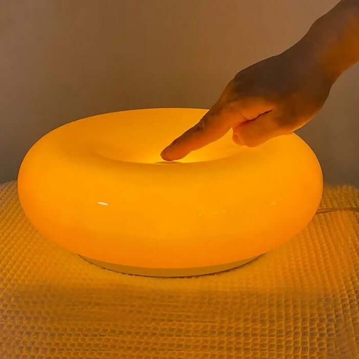 Donut Lampe - Glas & Metal Væglampe / Bordlampe