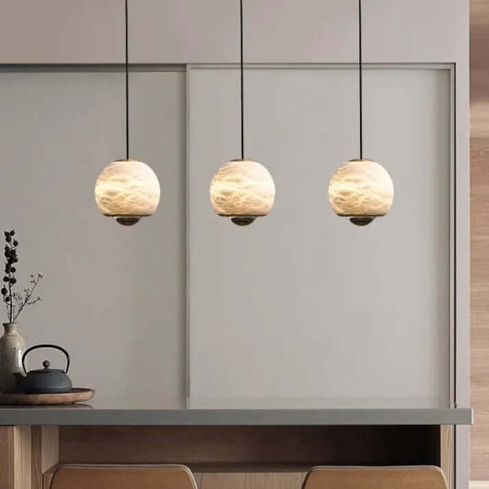 Elegant Alabast Globe Pendel Lampe