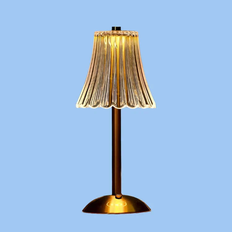 Ledningsfri krystalmetal bordlampe