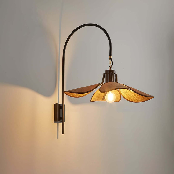 Elegant Blomster Væglampe 52cm - Metal & Hør