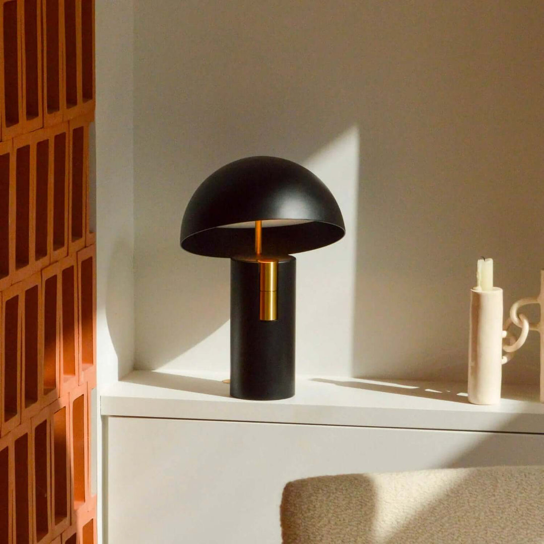 Designer Bordlampe i Metal og Glas - 30cm