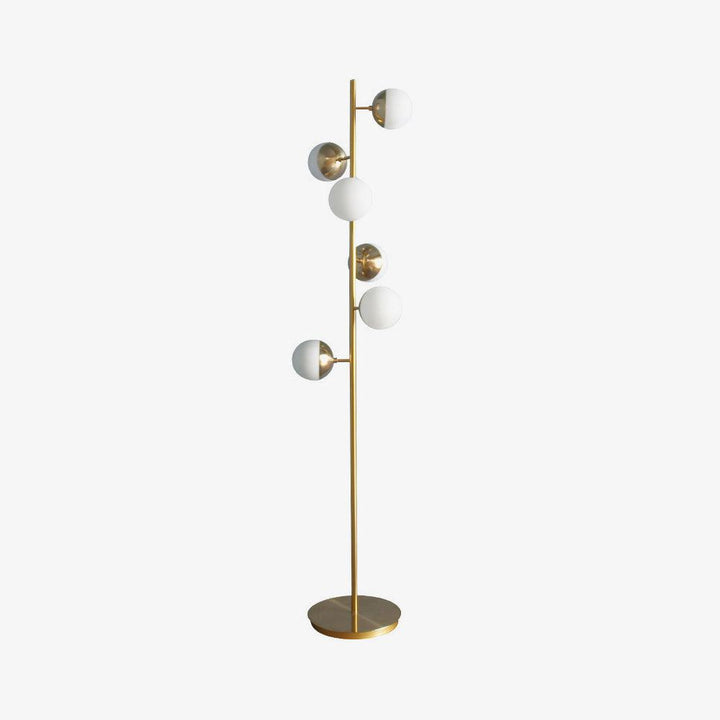 Moderne LED Trælampe med Glaskugler