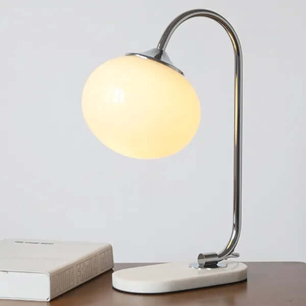 Elegant Bordlampe i Glas og Metal - 28cm