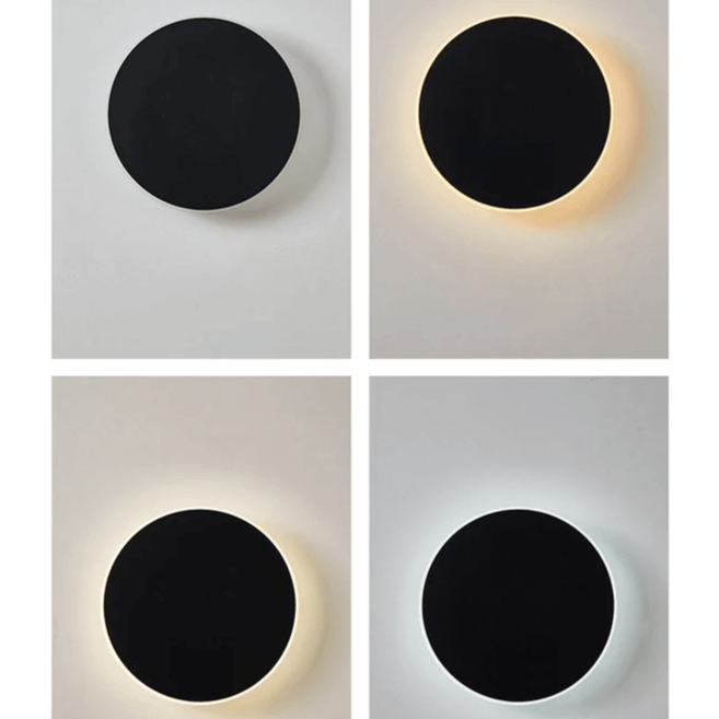 Rund LED-udendørslampe i metal