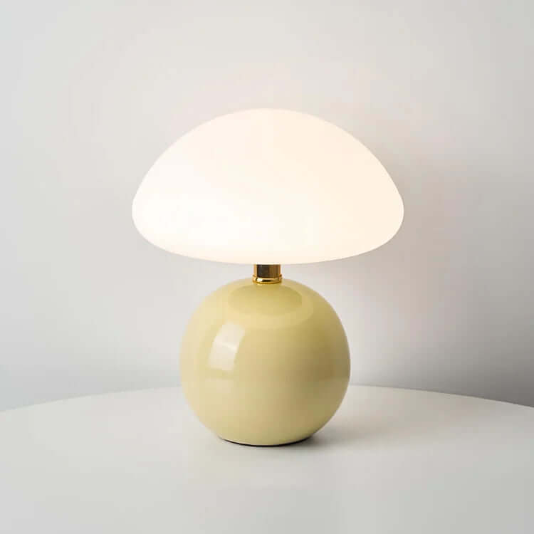 Keramisk Champignonlampe - Cremefarvet