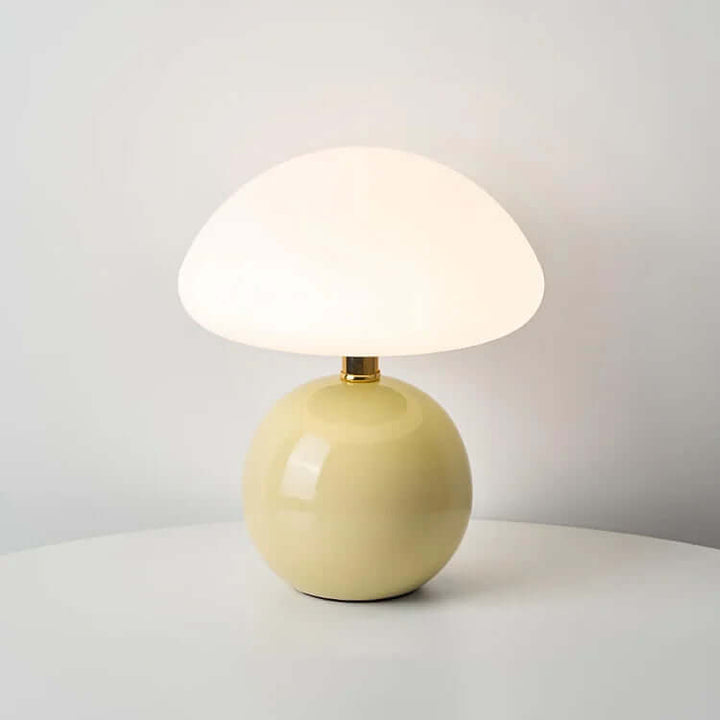 Keramisk Champignonlampe - Cremefarvet