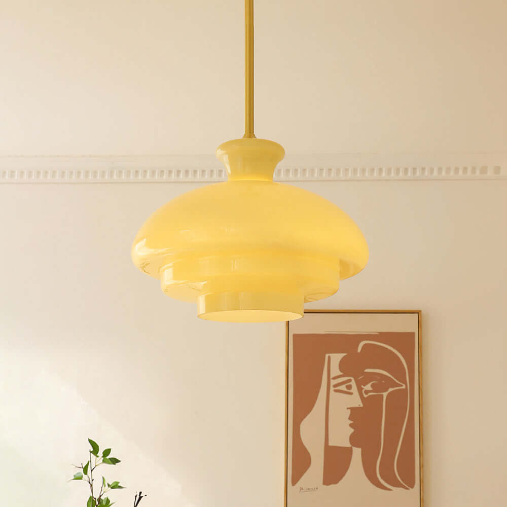 Elegant Cremefarvet Glas Pendellampe
