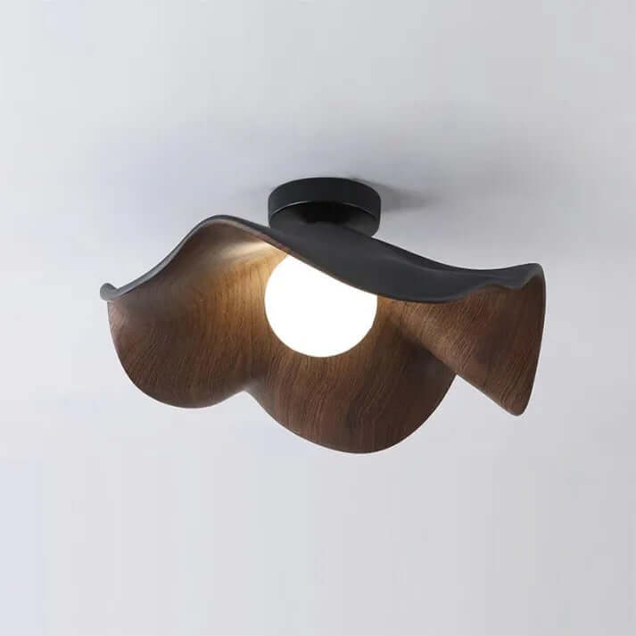 Lotus Loftslampe i Harpiks og Træ