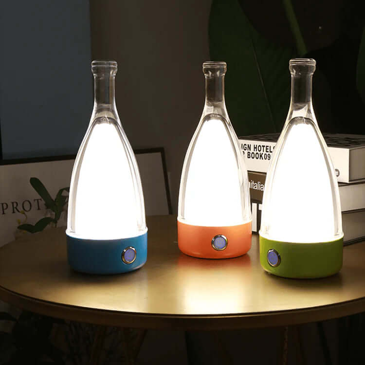 Genopladelig LED Vinflaske Natlampe