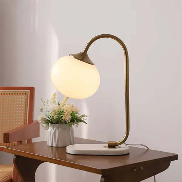Elegant Bordlampe i Glas og Metal - 28cm