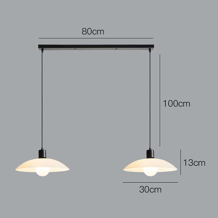 Minimalistisk hvid glas pendel