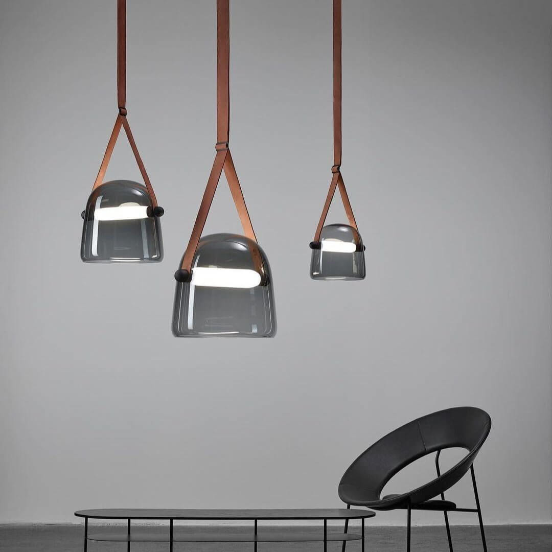 Elegant Pendellampe i Metal og Glas - 20cm