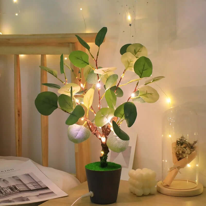 LED Natlampe Julegren med Paddeblade 34cm
