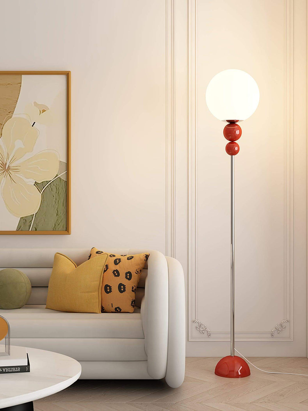 Elegant Gulvlampe i Metal og Glas