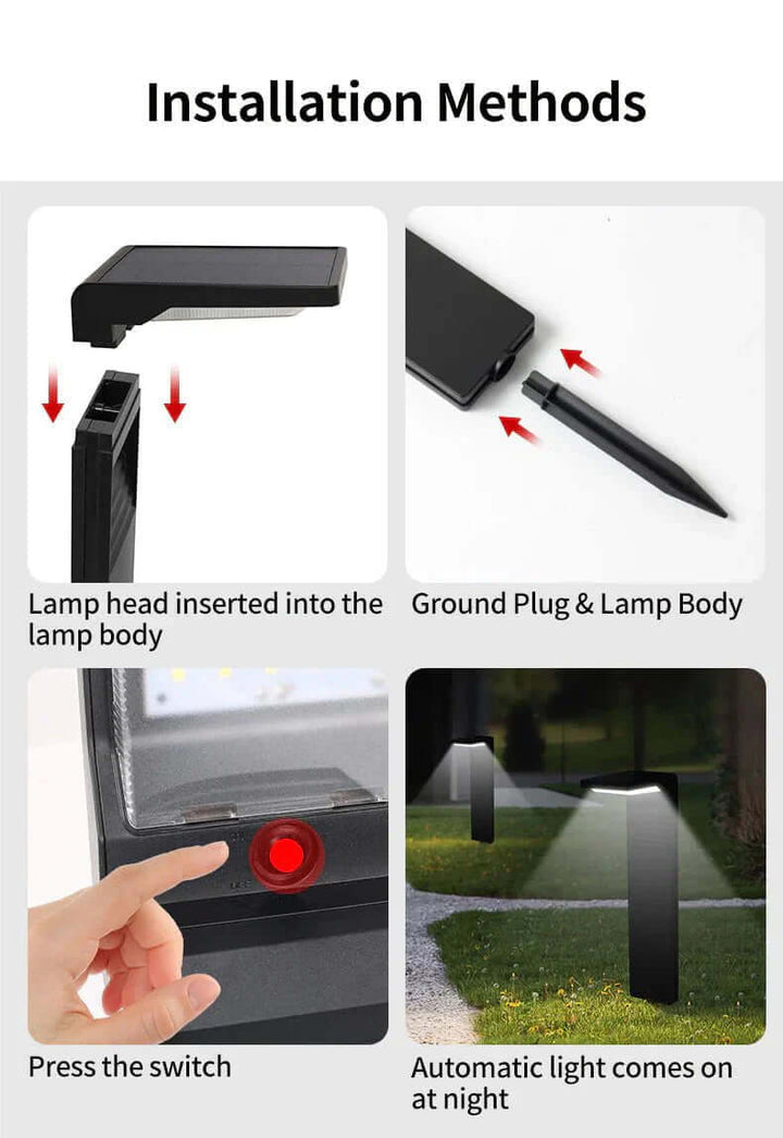 Solcelle-havelampe med LED | 4W | H41cm