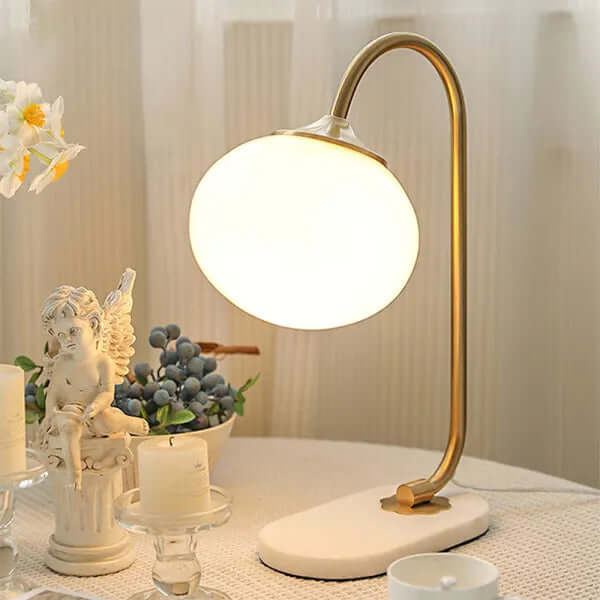Elegant Bordlampe i Glas og Metal - 28cm