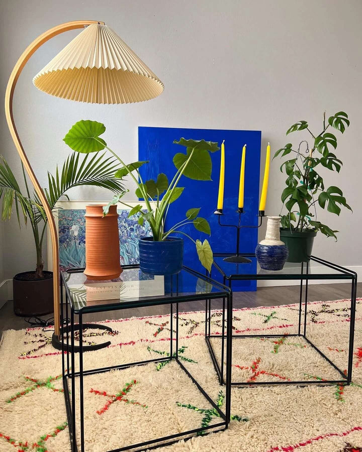 Designer Gulvlampe i Træ & Metal