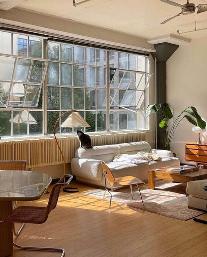 Designer Gulvlampe i Træ & Metal