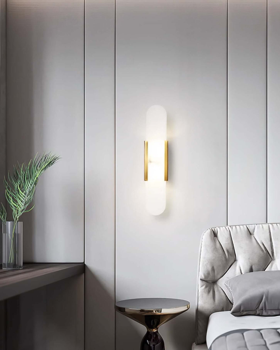 Alabast Væglampe, Aflang Design