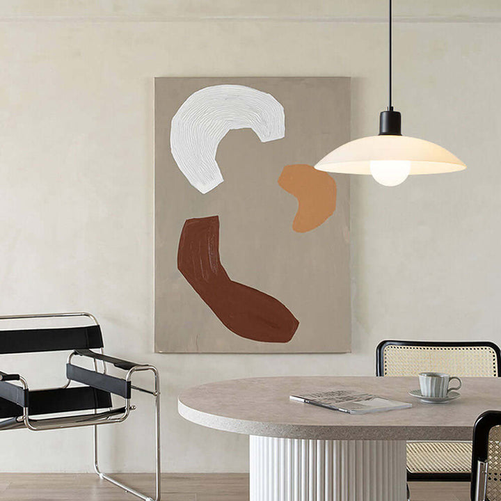 Elegant Pendellampe i Hvidt Glas - Minimalistisk Design