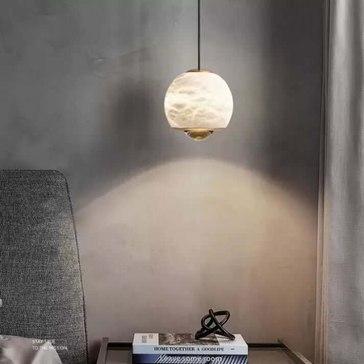 Elegant Alabast Globe Pendel Lampe