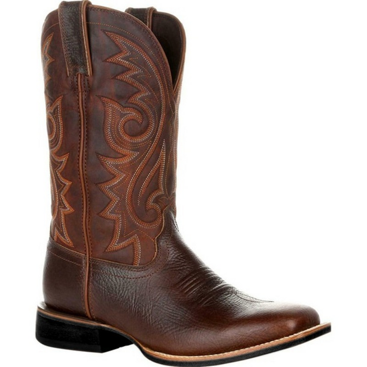 Cowboy læderstøvler til mænd i slidstærkt PU-læder med klassisk westernstil og komfortabel pasform.