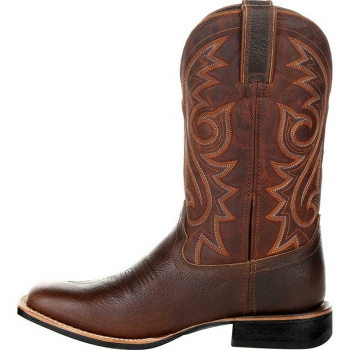 Cowboy læderstøvler til mænd i slidstærkt PU-læder med klassisk westernstil og komfortabel pasform.